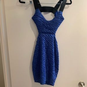 Blue cut out stretch dress
